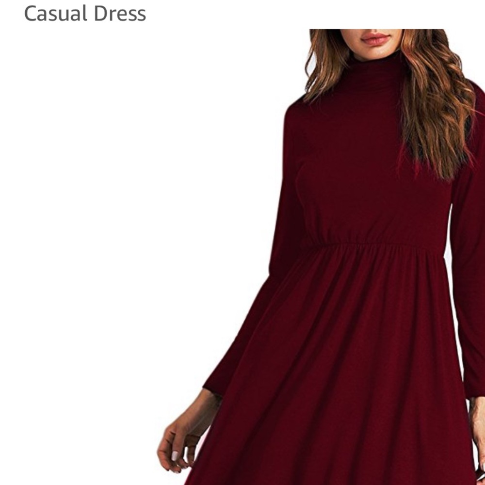 Short Red Turtleneck Dress